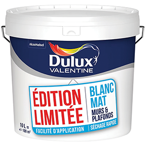 Peinture murs et plafonds Blanc Mat Dulux Valentine 10L